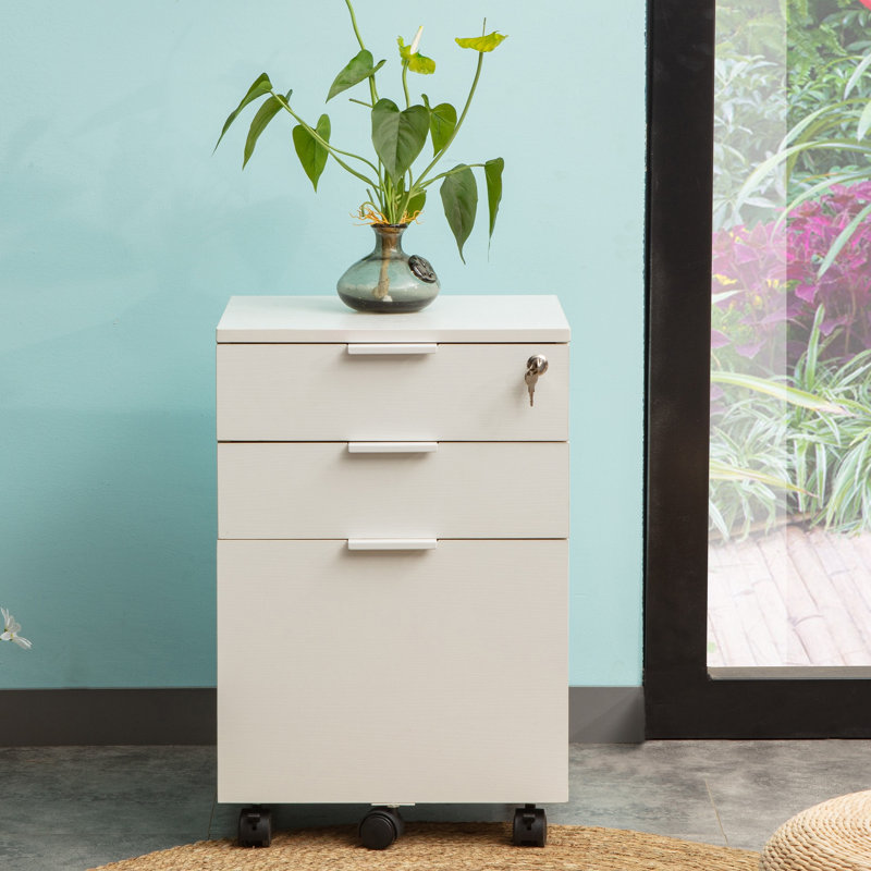 Classeur vertical mobile à 3 tiroirs Gosser Home, Blanc
