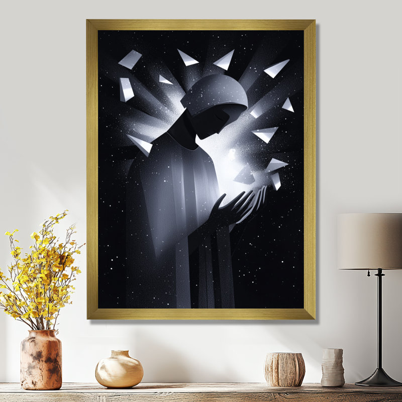 Novali - Spiritual Canvas Art Print, H 20 po x l 12 po, Avec cadre, Doré