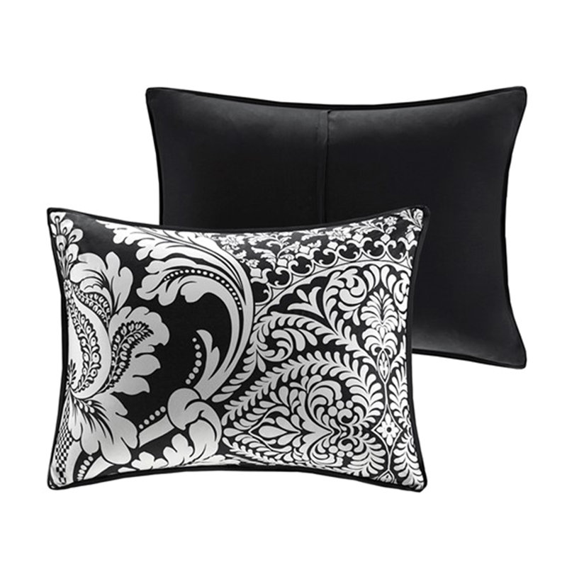 7 Piece Printed Comforter Set Black