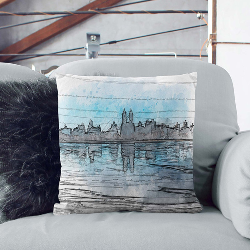 Abstract Square Throw Cushion, 55cm H x 55cm W x 20cm D