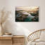 Tableau sur toile représentant des bassins rocheux et des pitons rocheux au coucher du soleil-981204135