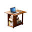 Table d'appoint compacte en bambou avec rangement et roulettes pour petits espaces