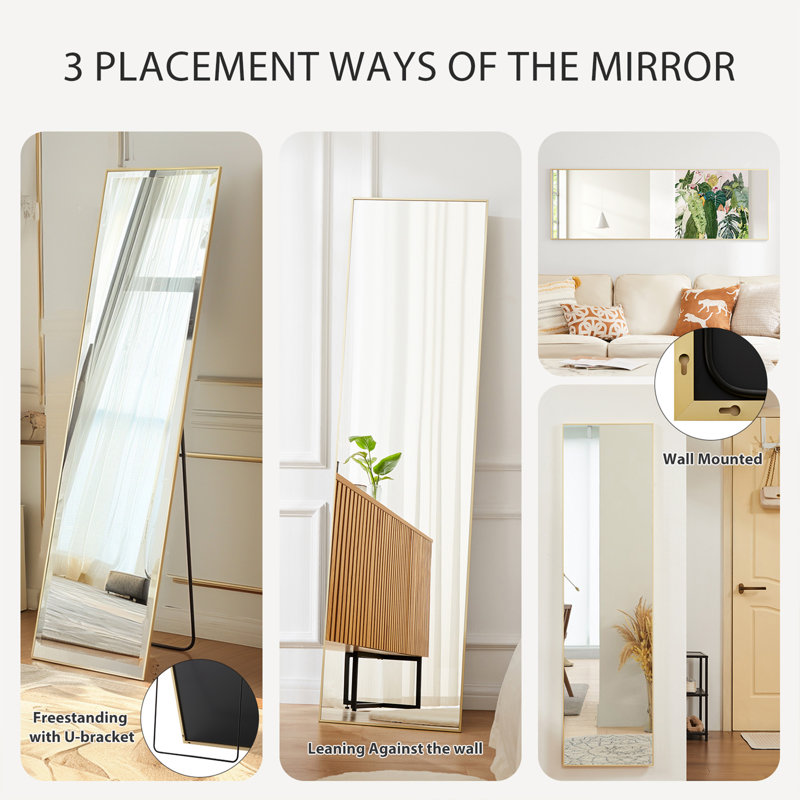 Miroir rectangulaire pleine longueur, Gold