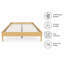 Structure de lit moderne en bambou massif avec support en lattes de bois, hauteur de 15 pouces, aucun sommier requis-125286204-125286214