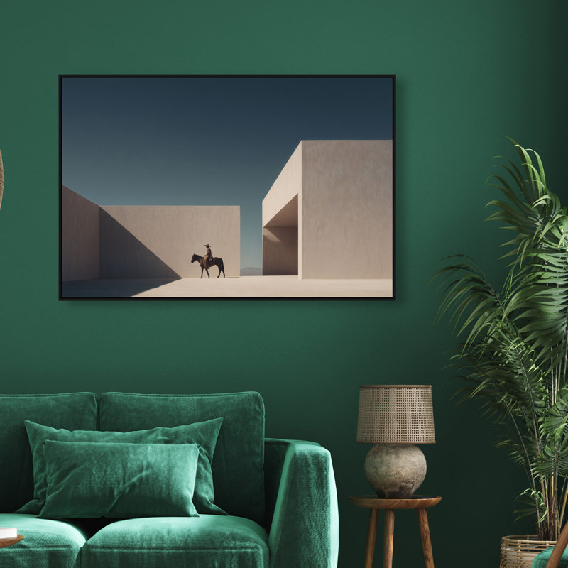 Lone Equestrian II Canvas Animals Print by Oliver Gal, Black Frame, 15 x 10, 11"H x 16"W, Black Floater Frame