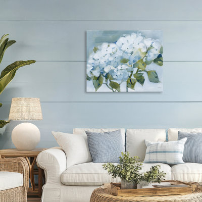 Blue Spring Cottage Hydrangeas Canvas, design by Katrina Pete