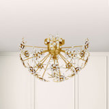 Esteracae 3 Light 24.5in x 15.5in Semi-Flush Mount in White Luster with Clear Radiance Crystals
