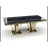 78" Faux Marble Dining Table with Mirrored Metal Base-83197525-83197526
