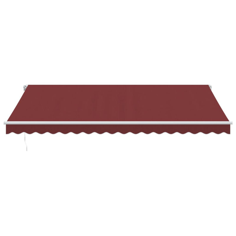 Manual Retractable Awning With LED, 450cm W x 300cm D, Burgundy/White