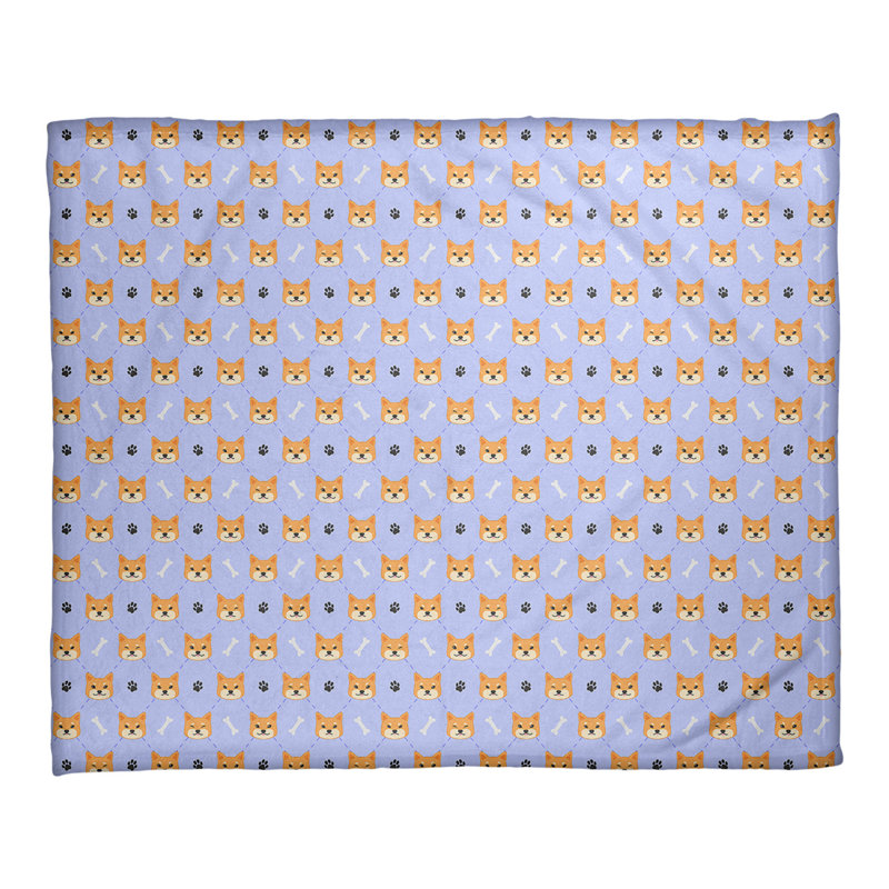 Couverture polaire shiba shiba Katelyn  Elizabeth, l 62,5 po x L 82,5 po, Barbe à papa
