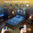 LED Farmhouse Twin Bed with Bookcase Headboard & Charging Station, Rustic Brown-912986863-915440645