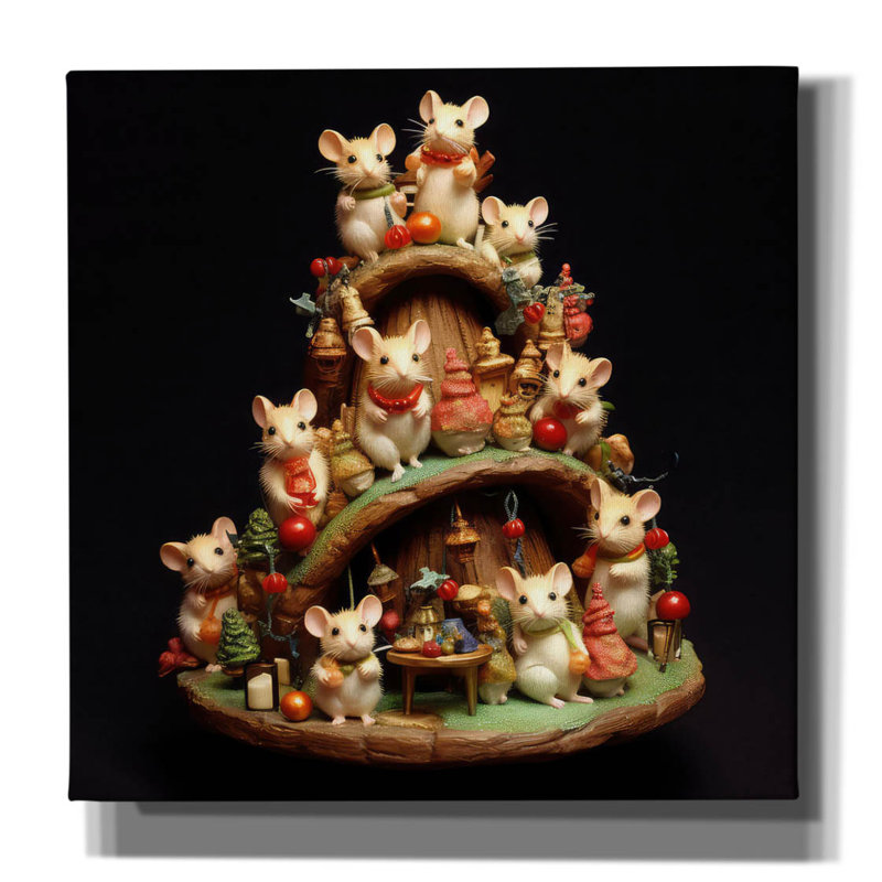 «Xmas Animals 09» par The Golden Valley, art sur toile, H 12 po x l 12 po x P 0,75 po