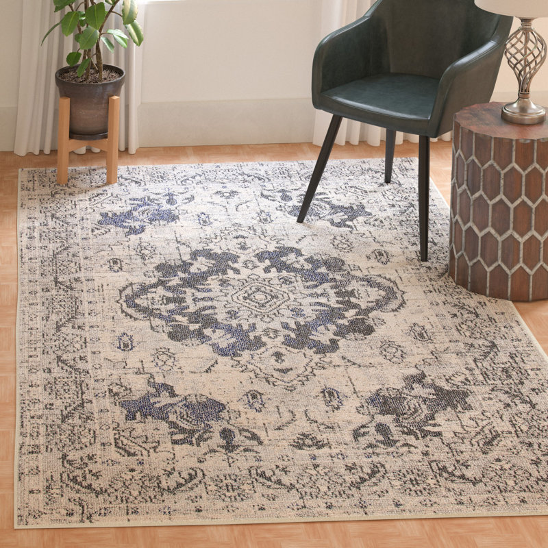 Tapis oriental Almyra, Rectangle 8 pi x 10 pi, Grey/Ivory