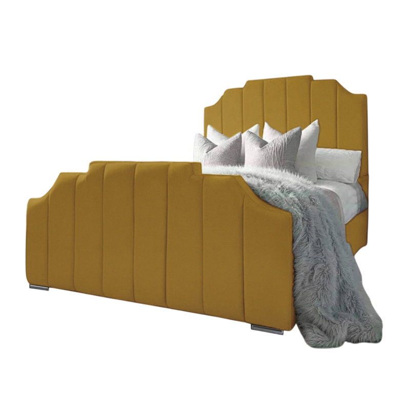 Tyrion Upholstered Bed Frame, Small Double (4'), Turmeric
