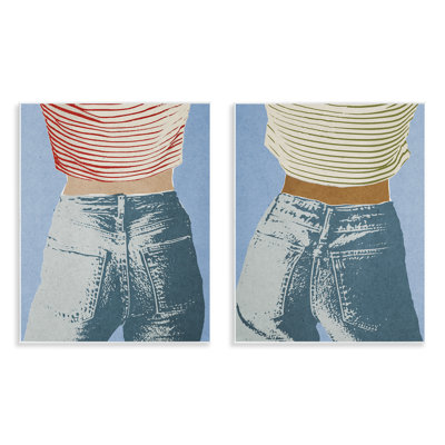 Favorite Jeans with Striped Shirt 2pc Wall Plaque Set, design by Victoria Barnes