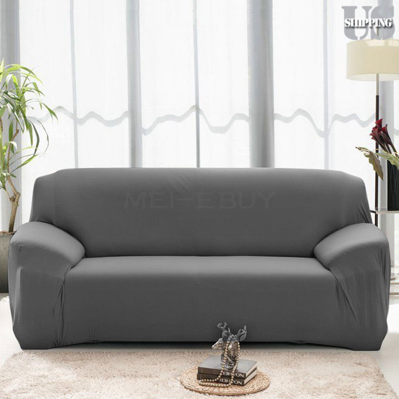 Housse pour canapé extensible 3 places, gris, H 45 po x l 72 po x P 30 po