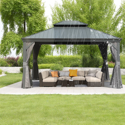Pavillons et abris de jardin modernes (doit inclure le cadre), pavillon de jardin en acier 10 x 14