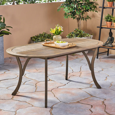 Table de salle à manger d'extérieur en bois de 178 cm (70 po) - Finition grise - Idéale pour une ambiance magnifique sur votre terrasse.