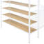 Lit simple superposé au dessus d'un lit double en métal blanc avec tablettes - idéal pour les frères et sœurs et les invités. Espace de rangement supplémentaire. Élégant. Tablette supérieure. H 67 po x l 56 po x L 92,7 po. Sans matelas. Assemblage requis-264377078