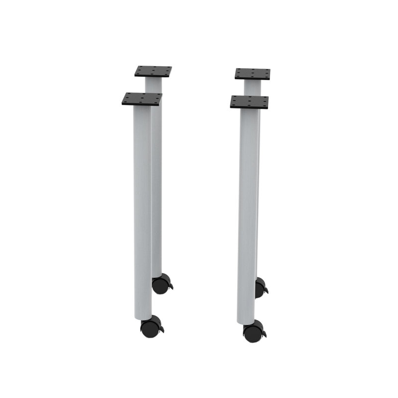 JURNI Multi-Purpose Table With Post Leg And Casters, Designer White, 29.50" H x 60" L