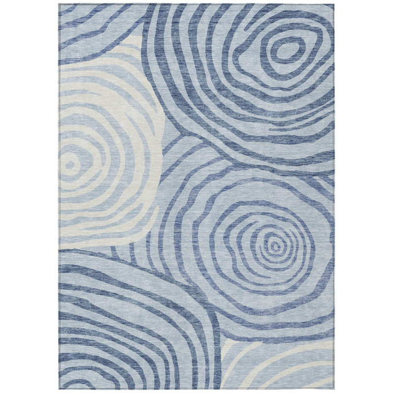 Tapis intérieur lavable abstrait ivoire 3 pi x 5 pi