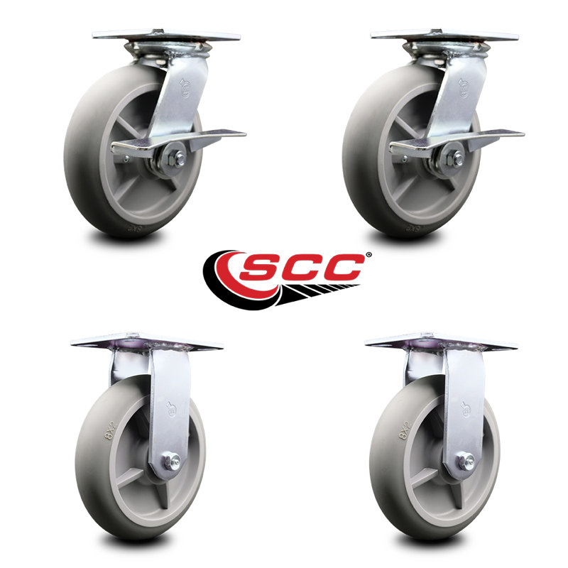 4-Piece Thermoplastic Rubber Caster Set