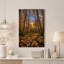 Tableau sur toile représentant des trembles aux feuilles dorées et un coucher de soleil-71155892
