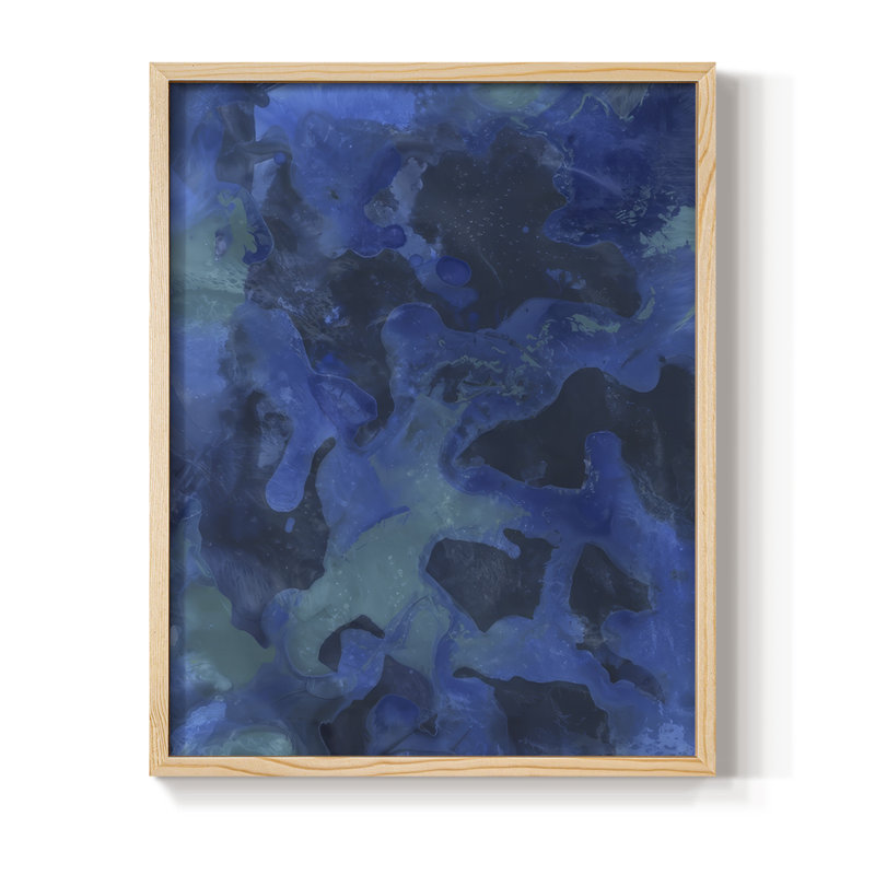 Cobalt Galaxy I Framed Print - Solid Wood, Natural, 11" H x 9" W