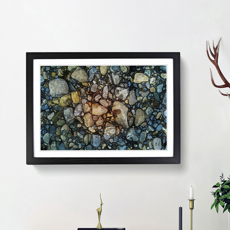 Rocks - Picture Frame Painting Print, 36cm H x 48cm W x 2cm D, Black Framed