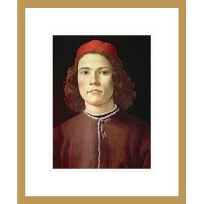 «Portrait of a Young Man» par Sandro Botticelli, impression giclée encadrée