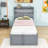 Eddra Size Multifunctional Platform Bed with LED Headboard,  Storage, and Pull-Out Twin Trundle-979544704-997466541