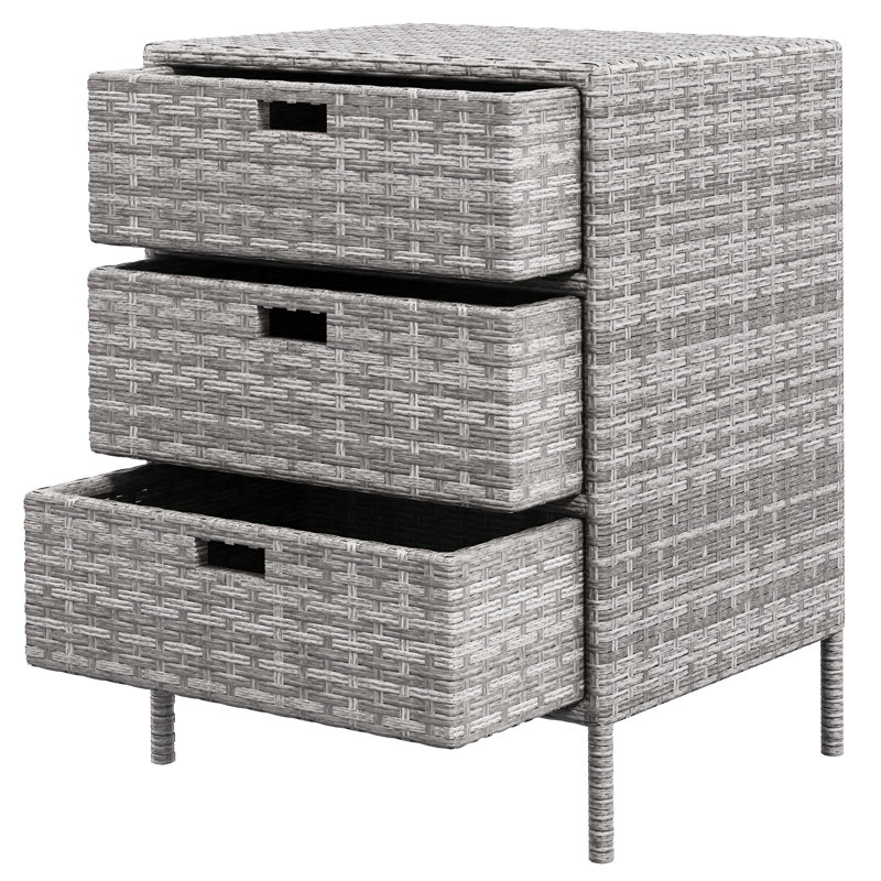 Aaban 3 Drawer Storage Drawer, Gray