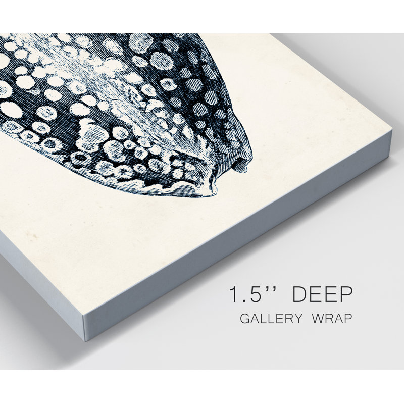 «Coastal Collection in Indigo III», reproduction d'art sur toile tendue, H 12 po x l 8 po x P 1 po