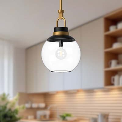 Luminaire suspendu en forme de globe à 1 lumière Copperfield