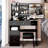 37" Middle Size Left Drawer Desktop Vanity Table + Cushioned Stool Dresser Set,2 AC+2 USB Socket,Hair Dryer Stand, Large Touch Control LED Sliding Mirror,3-color Switch
