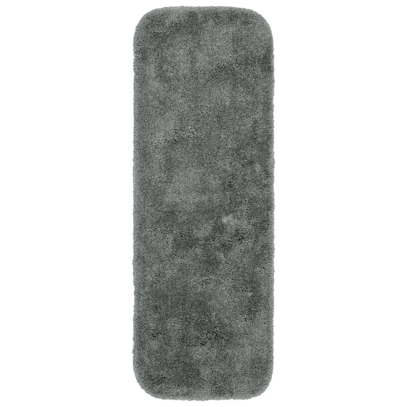 Tapis pour salle de bain en nylon avec envers antidérapant Billy-Dean, Tapis de couloir 1 pi 10 po x 5 pi, Gris foncé