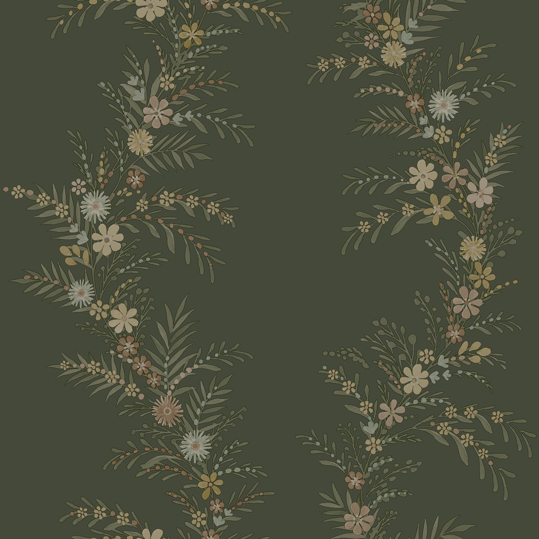 Posy Spruce Peel and Stick Wallpaper Winston Porter 