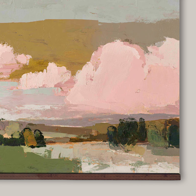 Art abstrait sur toile, paysage abstrait, H 32 po x l 48 po
