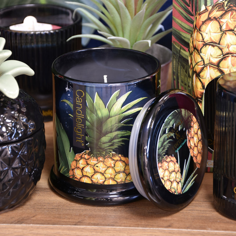 Fruity Scented Jar Candle with Glass Holder