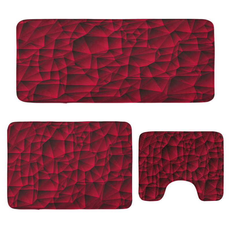  Ensemble de tapis de salle de bain Maroon 3 pièces