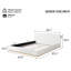 Grand lit tapissier élégant avec cadre en bois massif blanc pour un confort ultime-833371253