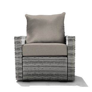 Camel Wicker Outdoor Lounge Chair