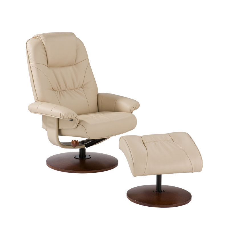 Faux Leather Swivel Recliner
