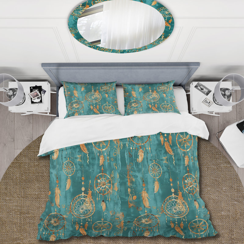 Ensemble de housse de couette Boho Dreamcatcher III - Boho, Housse de couette pour grand lit + 2 taies décora