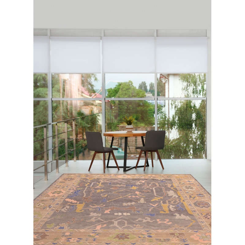 Tapis moderne gris Oushak 9 pi 10 po x 13 pi 11 po