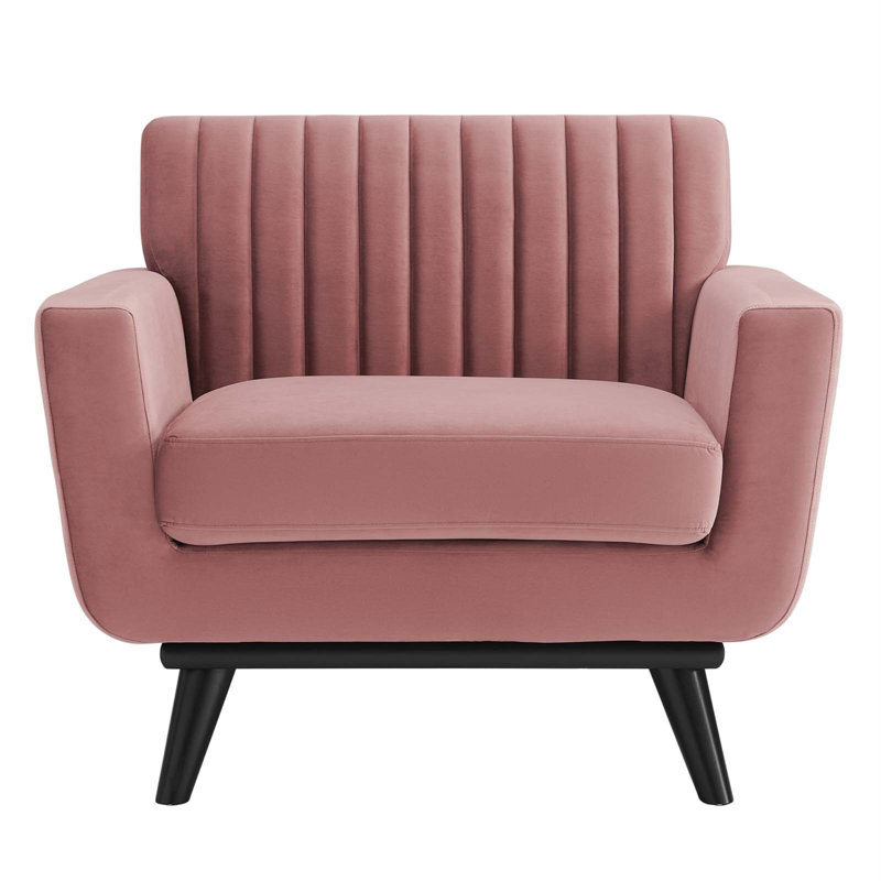 Fauteuil Modway Engage, Velours vieux rose