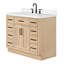 Thornaby 42'' Solid Wood Single Bathroom Vanity with 1.5'' Carrara Quartz Top-95016737-81058405
