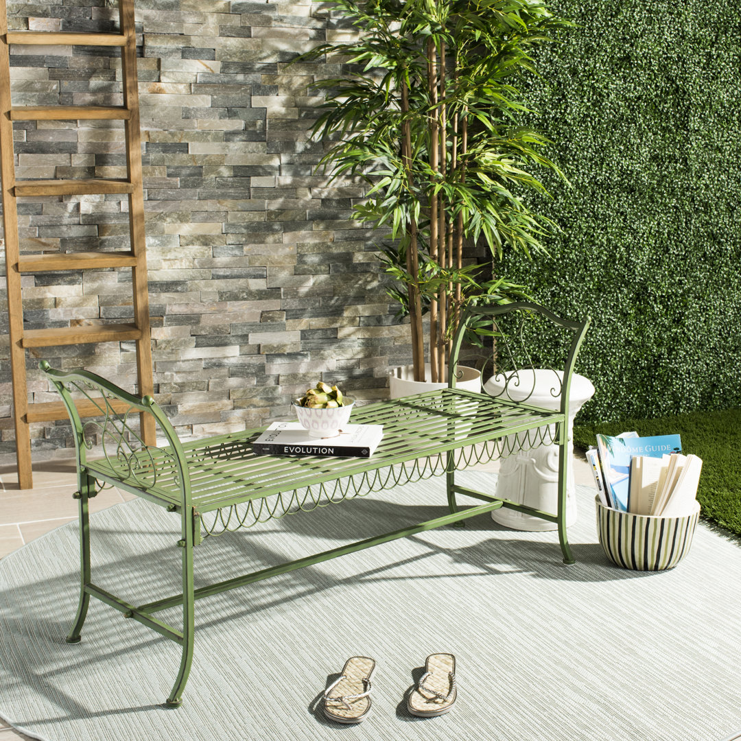 Cavin Iron Outdoor Bench Ophelia & Co.