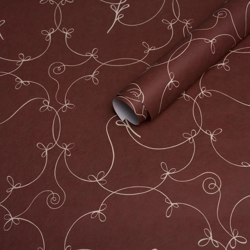 Papier peint Schumacher X Backdrop Broderie, Rouge