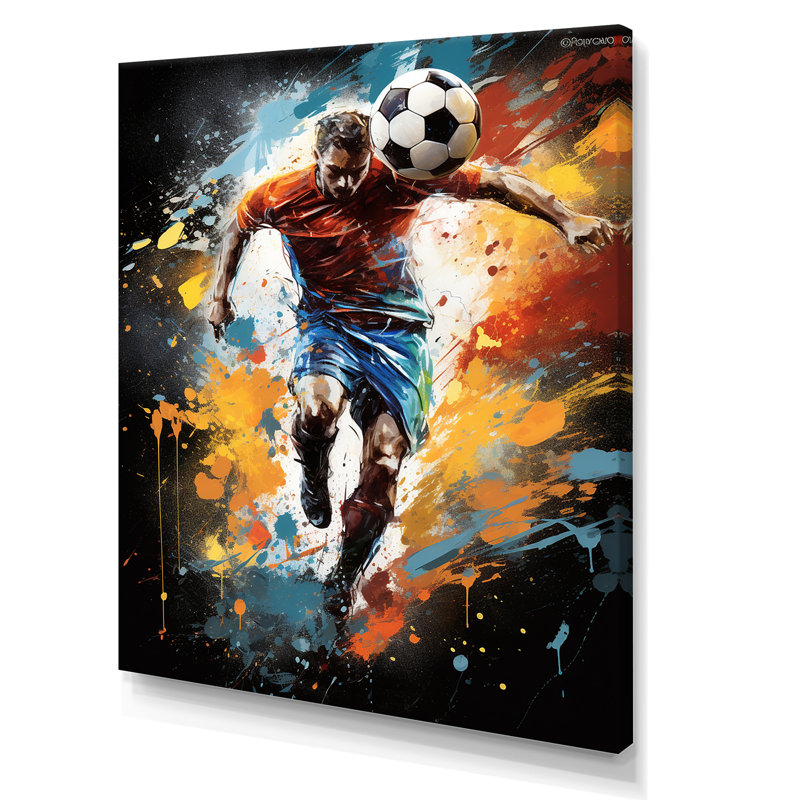 «Urmia Abstract Soccer Portrait Fusion», impressions sur toile, H 32 po x l 24 po x P 1 po, Toile tendue
